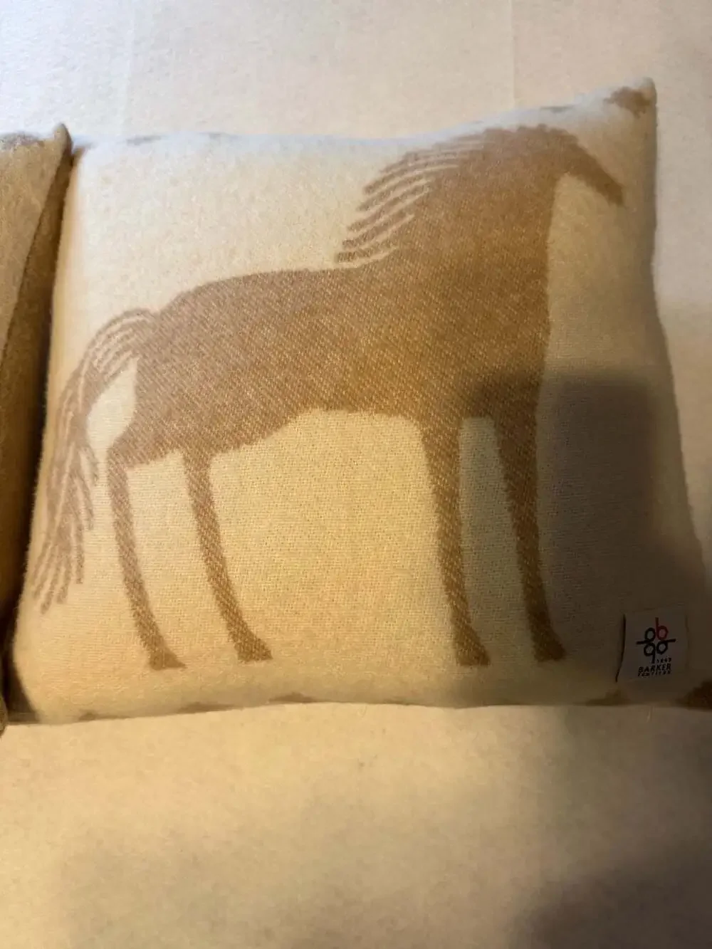 Barker Textiles Set of 2 Reversible Brown and Cream Horse Wool pillows - Picture 2 of 5